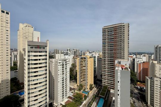 Vista  de kitnet/studio para alugar com 1 quarto, 27m² em Cidade Monções, São Paulo