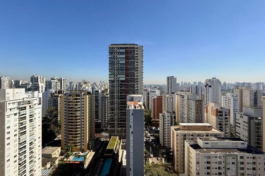 Vista de kitnet/studio para alugar com 1 quarto, 27m² em Cidade Monções, São Paulo