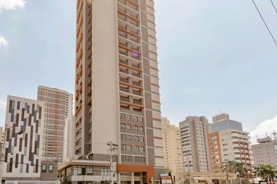 Fachada  de kitnet/studio para alugar com 1 quarto, 27m² em Cidade Monções, São Paulo