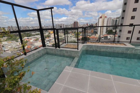 Área Comum - Piscina de apartamento para alugar com 2 quartos, 51m² em Campestre, Santo André
