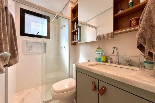 Banheiro Suíte de apartamento para alugar com 2 quartos, 69m² em Brooklin, São Paulo
