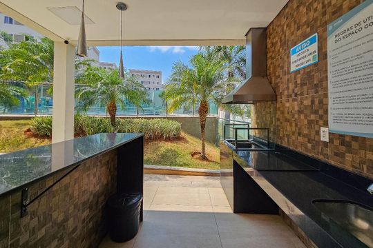 Área comum - Churrasqueira de apartamento à venda com 2 quartos, 45m² em Chacaras Reunidas Santa Terezinha, Contagem