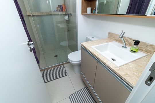 Banheiro da Suíte 2 de apartamento à venda com 2 quartos, 71m² em Vila Leopoldina, São Paulo