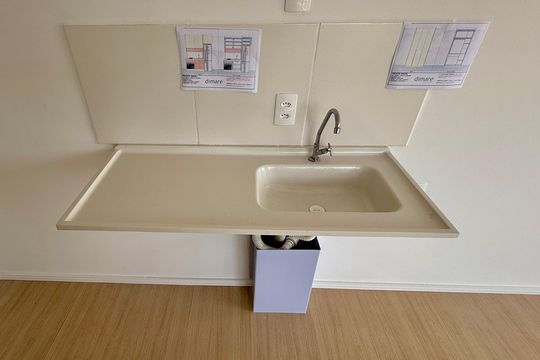Cozinha  de apartamento à venda com 1 quarto, 27m² em Itaim Bibi, São Paulo