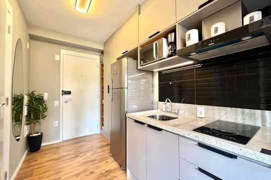 Cozinha de kitnet/studio para alugar com 1 quarto, 25m² em Vila Mascote, São Paulo