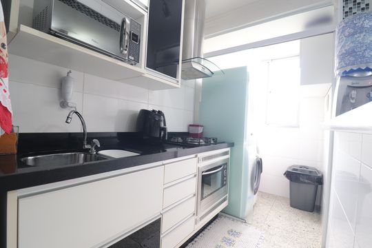 Cozinha de apartamento à venda com 3 quartos, 137m² em Parque Sao Vicente, Santo André