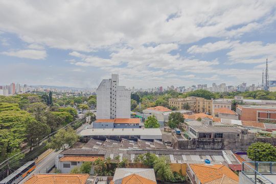 Vista da Varanda de kitnet/studio à venda com 1 quarto, 27m² em Pinheiros, São Paulo