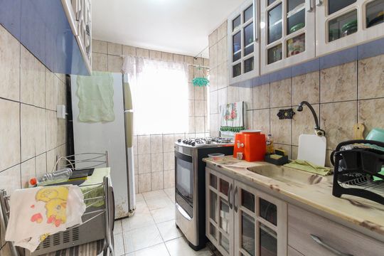 Cozinha de apartamento à venda com 2 quartos, 50m² em Jardim Miriam, São Paulo