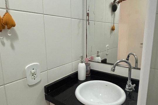 Banheiro da Suíte de apartamento à venda com 3 quartos, 75m² em Casa Branca, Santo André