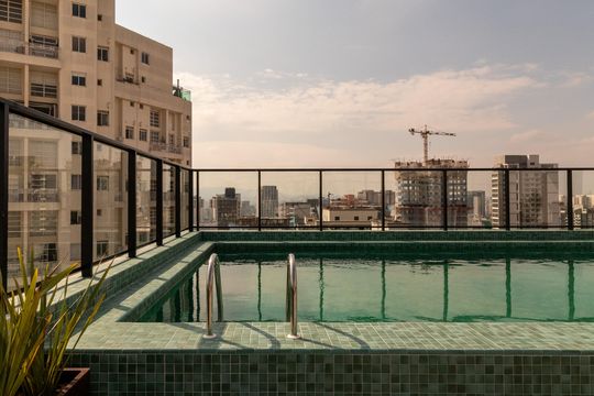 Área comum de kitnet/studio para alugar com 1 quarto, 26m² em Pompeia, São Paulo