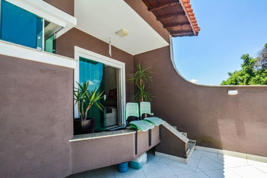 Varanda da Sala de casa à venda com 3 quartos, 440m² em Vila Pires, Santo André