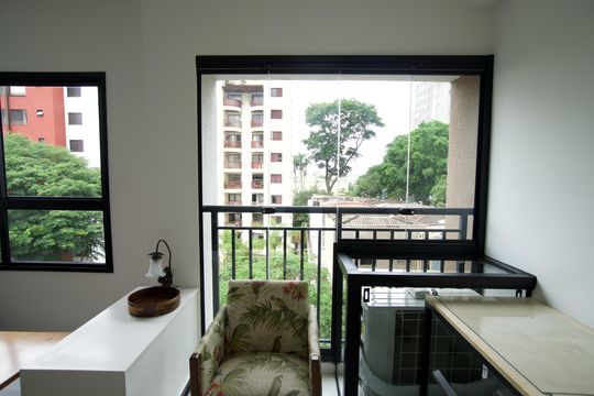 Sala de apartamento para alugar com 1 quarto, 45m² em Pinheiros, São Paulo