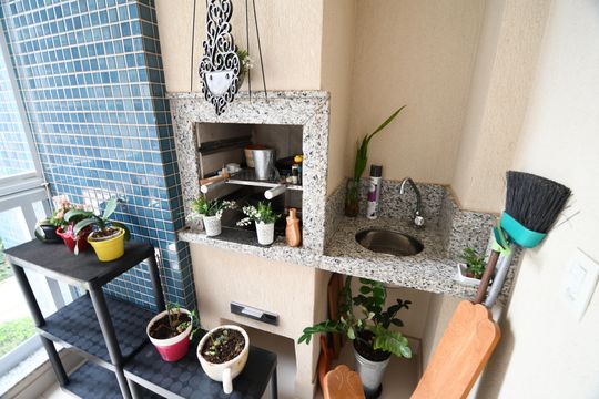 Sala - Sacada Churrasqueira de apartamento à venda com 3 quartos, 132m² em Cambuí, Campinas
