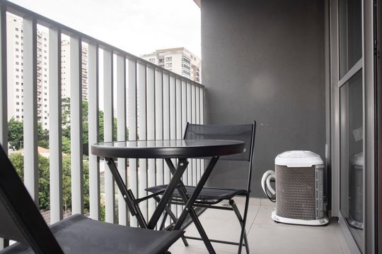 Varanda de kitnet/studio para alugar com 1 quarto, 23m² em Vila Clementino, São Paulo
