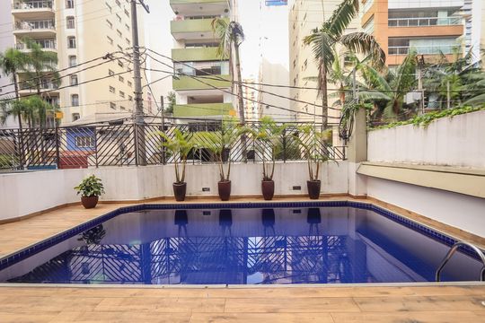 Área comum - Piscina de apartamento para alugar com 3 quartos, 205m² em Jardim Paulista, São Paulo