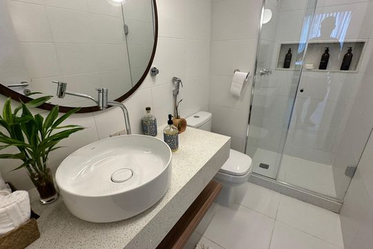 Banheiro Social de apartamento à venda com 2 quartos, 112m² em Recreio dos Bandeirantes, Rio de Janeiro