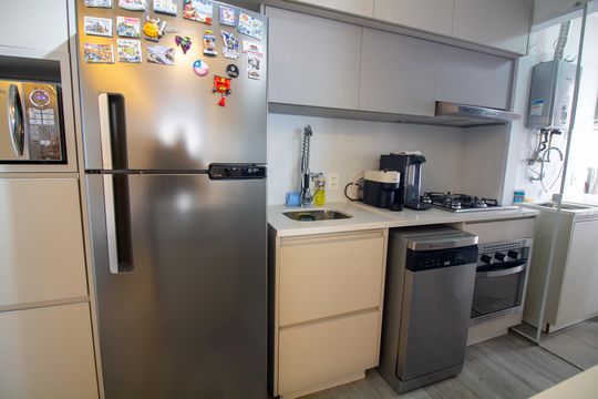 Cozinha de apartamento à venda com 2 quartos, 69m² em Campo Belo, São Paulo