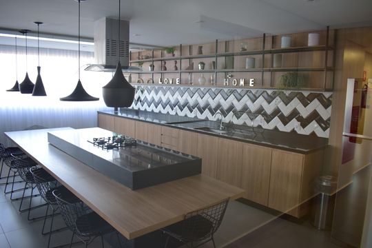 Área comum - Churrasqueira de kitnet/studio para alugar com 1 quarto, 42m² em Jardim Sumare, Ribeirão Preto