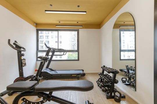 Área comum de kitnet/studio para alugar com 1 quarto, 36m² em Jardim das Acacias, São Paulo