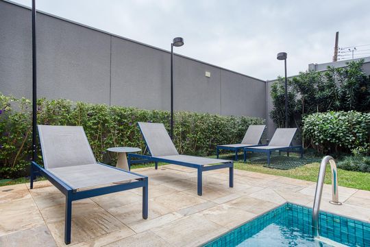 Área comum de apartamento para alugar com 1 quarto, 23m² em Indianópolis, São Paulo