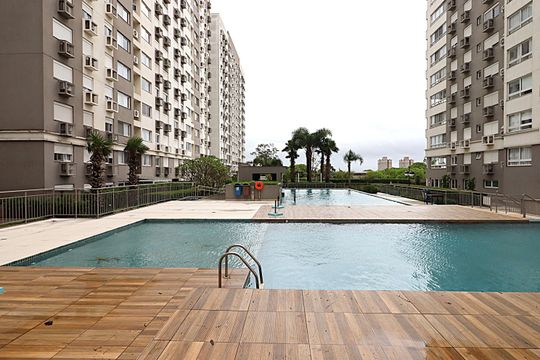 Área comum - Piscina de apartamento à venda com 2 quartos, 60m² em São Sebastião, Porto Alegre