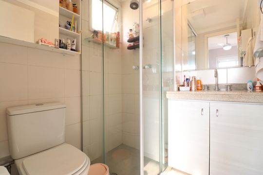 Banheiro da Suíte 1 de apartamento à venda com 3 quartos, 142m² em Vila Leopoldina, São Paulo