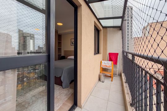 Varanda de kitnet/studio à venda com 1 quarto, 26m² em Liberdade, São Paulo