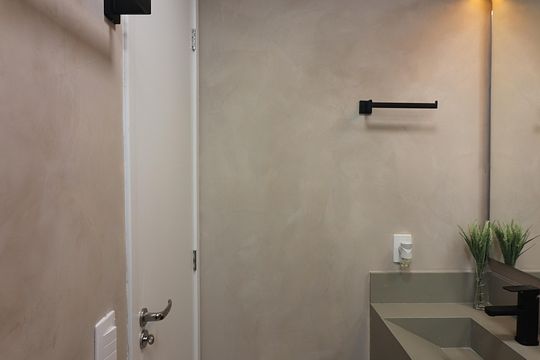 Banheiro Social de kitnet/studio para alugar com 1 quarto, 25m² em Vila Campestre, São Bernardo do Campo
