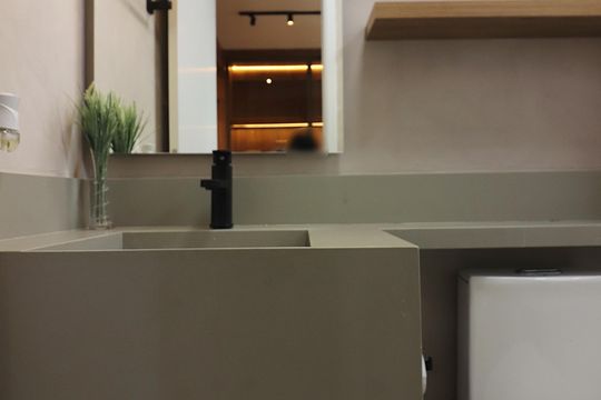 Banheiro Social de kitnet/studio para alugar com 1 quarto, 25m² em Vila Campestre, São Bernardo do Campo