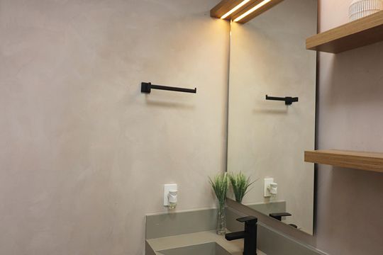 Banheiro Social de kitnet/studio para alugar com 1 quarto, 25m² em Vila Campestre, São Bernardo do Campo