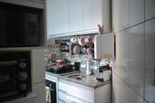 Cozinha de apartamento à venda com 2 quartos, 80m² em Vila Valparaíso, Santo André