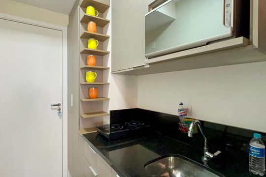 Cozinha de kitnet/studio à venda com 1 quarto, 28m² em Pinheiros, São Paulo