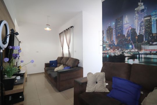 Sala de apartamento à venda com 3 quartos, 100m² em Vila Linda, Santo André