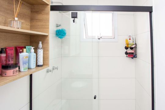 Banheiro da Suíte de apartamento à venda com 2 quartos, 55m² em Centro, Diadema