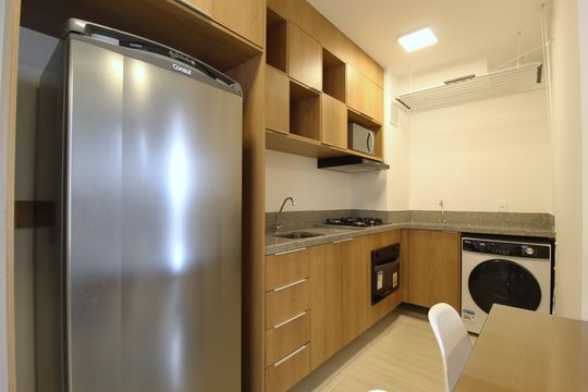 Cozinha de kitnet/studio para alugar com 2 quartos, 37m² em Moema, São Paulo
