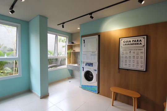 Área Comum - Lavanderia de kitnet/studio para alugar com 2 quartos, 37m² em Moema, São Paulo