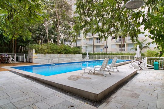 Área comum - Piscina de apartamento à venda com 1 quarto, 35m² em Panamby, São Paulo