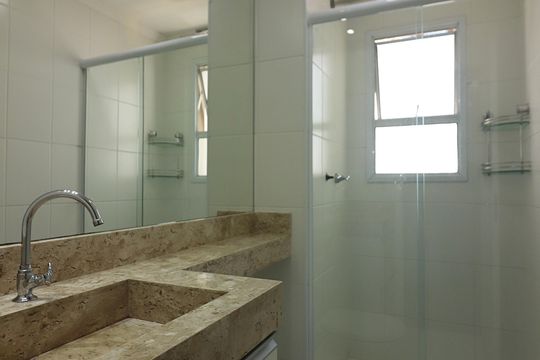 Banheiro Social de apartamento à venda com 2 quartos, 71m² em Rudge Ramos, São Bernardo do Campo