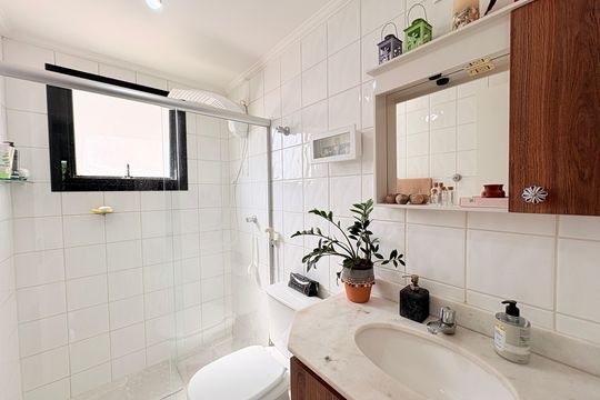 Banheiro Social de apartamento à venda com 3 quartos, 75m² em Parque Eloy Chaves, Jundiaí