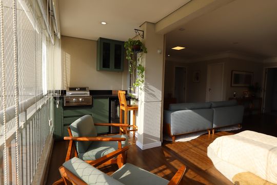 Varanda gourmet de apartamento à venda com 3 quartos, 118m² em Vila Sonia, São Paulo