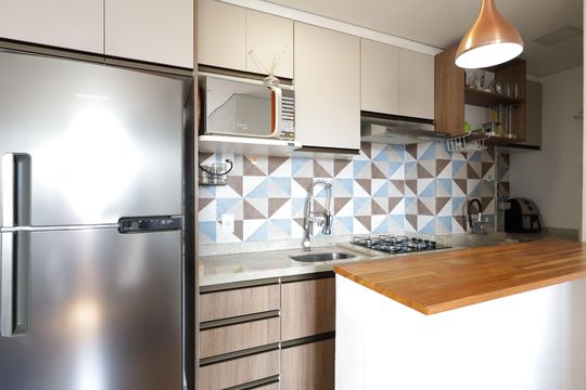 Cozinha de apartamento à venda com 2 quartos, 40m² em Paraíso do Morumbi, São Paulo