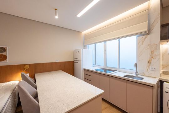 Cozinha de kitnet/studio para alugar com 1 quarto, 29m² em Vila Clementino, São Paulo
