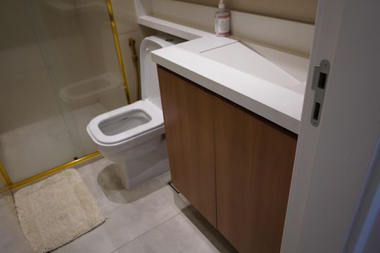 Banheiro da Suíte de apartamento à venda com 2 quartos, 59m² em Brás, São Paulo