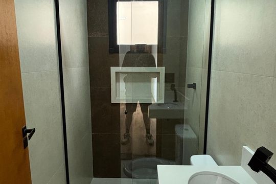Banheiro de apartamento à venda com 2 quartos, 80m² em Vila Metalúrgica, Santo André