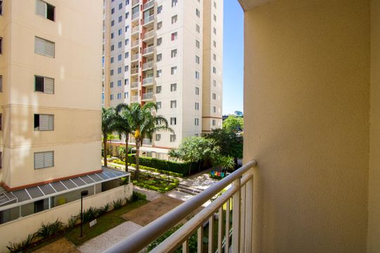 Varanda da sala de apartamento à venda com 2 quartos, 50m² em Vila Homero Thon, Santo André