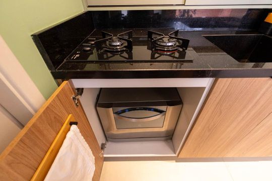 Cozinha de apartamento à venda com 1 quarto, 26m² em Vila Buarque, São Paulo