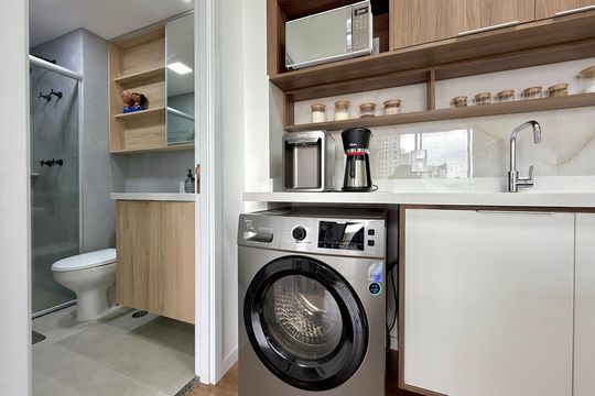 Área de Serviço de apartamento para alugar com 2 quartos, 37m² em Santo Amaro, São Paulo