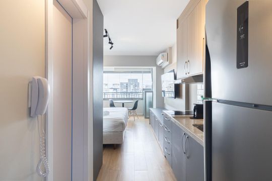 Cozinha de kitnet/studio para alugar com 1 quarto, 26m² em Planalto Paulista, São Paulo