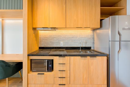 Cozinha de kitnet/studio à venda com 1 quarto, 28m² em Vila Mariana, São Paulo