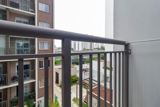 Sala - Varanda de apartamento para alugar com 1 quarto, 27m² em Jardim Caravelas, São Paulo